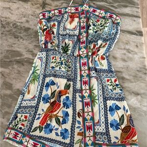 Floral Print Strapless Dress